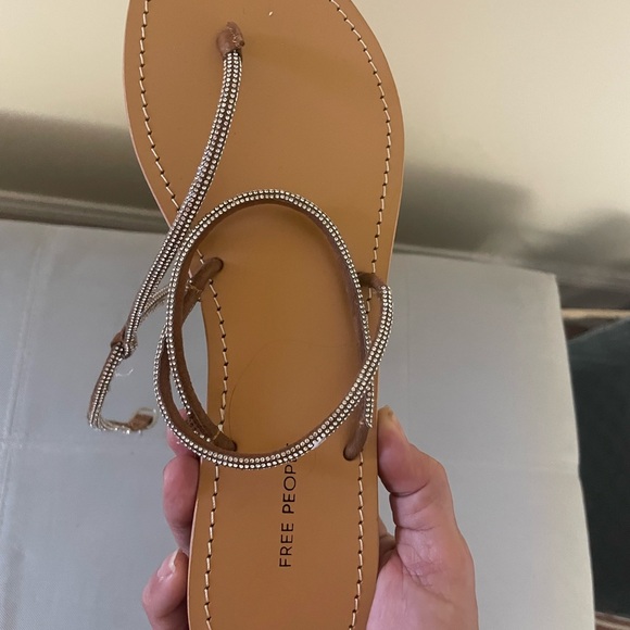 Free People Mustard Sandals with Metallic Straps - Picture 4 of 5